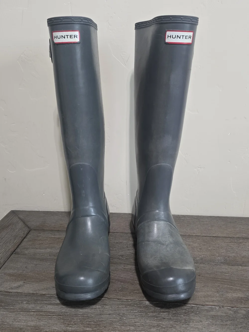 Hunter Original Tall Grey Rain Boots Women’s Size 9 Wellingtons Wellies Outdoor
